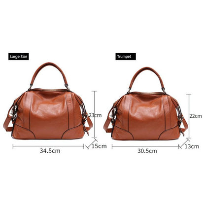 Lake Blue Leather Single Shoulder Messenger Bag For Women L