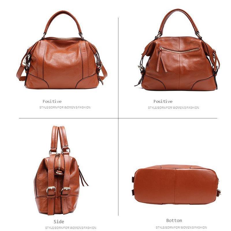 Lake Blue Leather Single Shoulder Messenger Bag For Women L