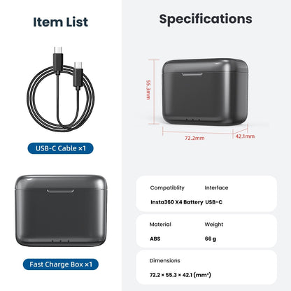 Fast Charge Battery Box for Sports Camera Accessories