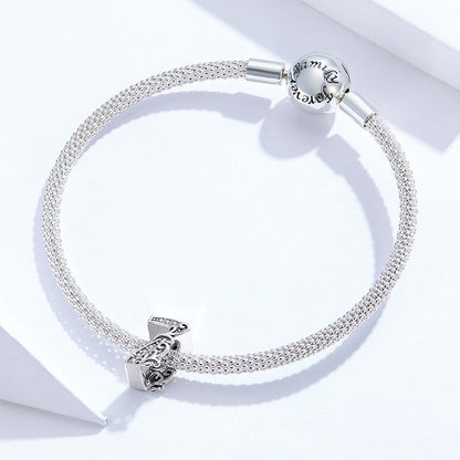 925 Sterling Silver Relief Number Series 0 9 Beads For Diy Bracelets And Necklaces Style - 7