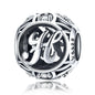 925 Sterling Silver 26 English Letter Beads For Diy Bracelets & Necklaces Style - H