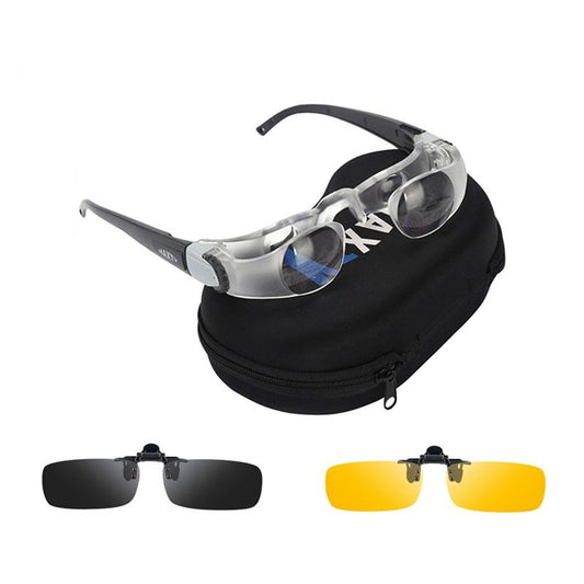 Adjustable Focus Fishing Telescope with Myopia Clip - Yellow & Gray