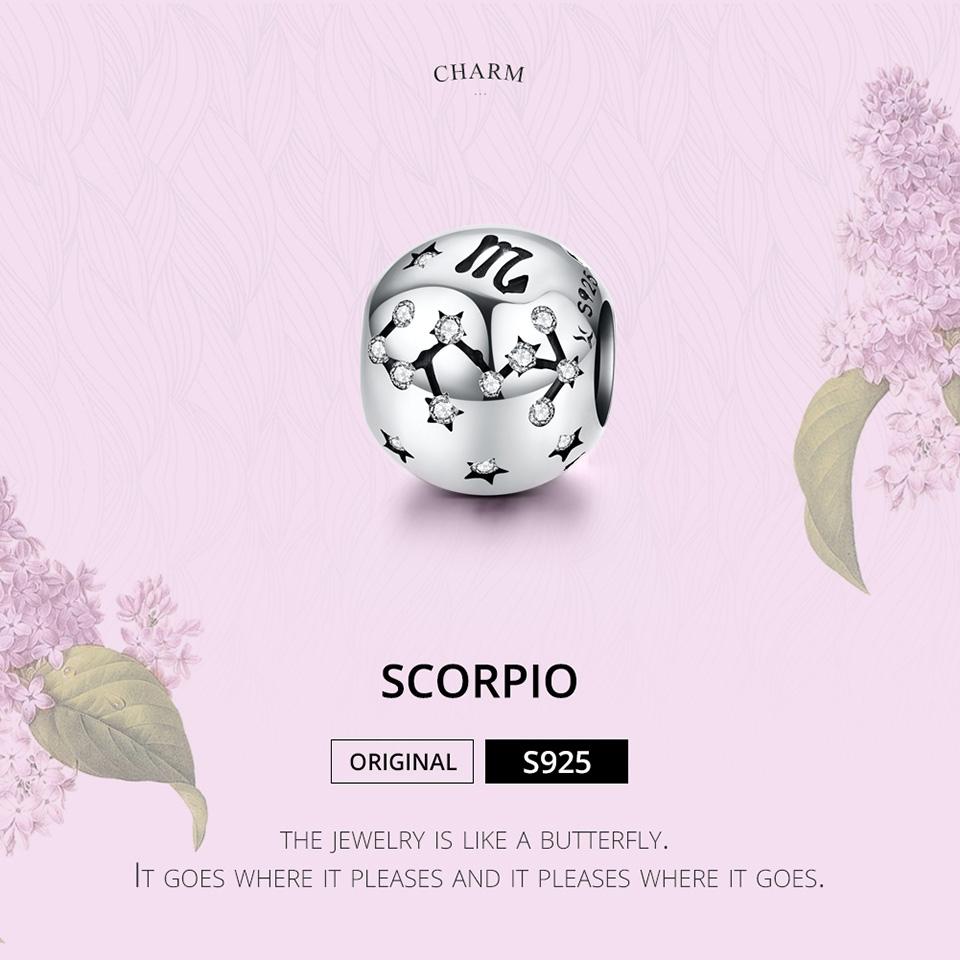 925 Sterling Silver Diy Beaded Bracelet For Scorpio Style - Scorpio