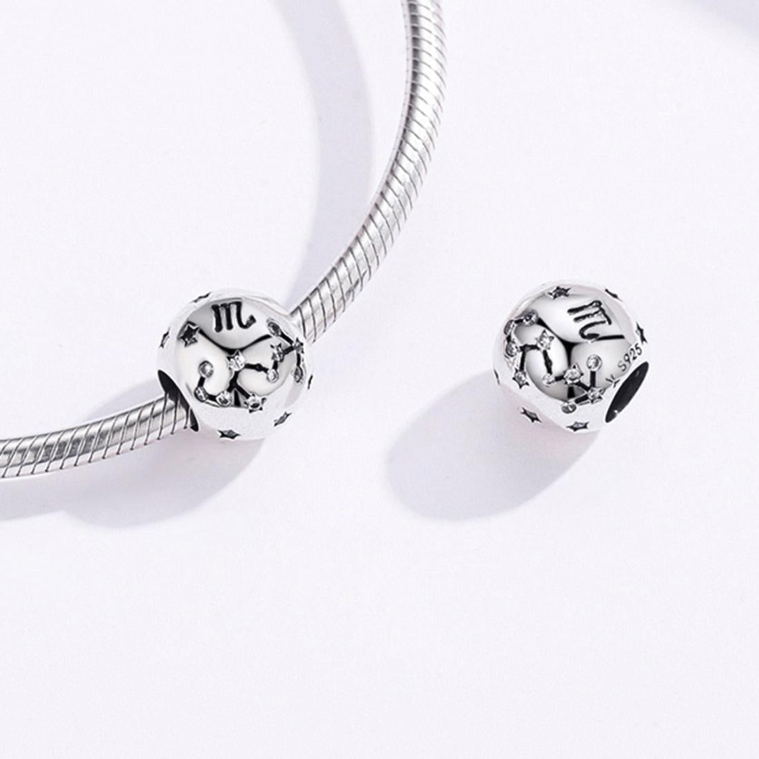 925 Sterling Silver Diy Beaded Bracelet For Scorpio Style - Scorpio