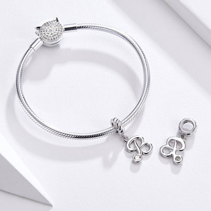 925 Sterling Silver Personalized Letter Pendant For Diy Bracelets & Necklaces Style - R