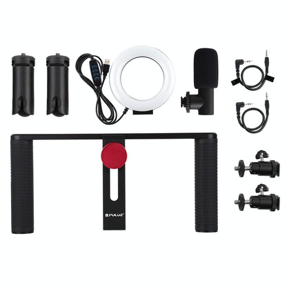 4-In-1 Vlogging Kit With 4.7 Ring Light Mic Tripod & Stabilizer