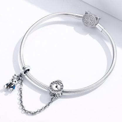 925 Sterling Silver Rabbit Safety Chain For Diy Bracelets