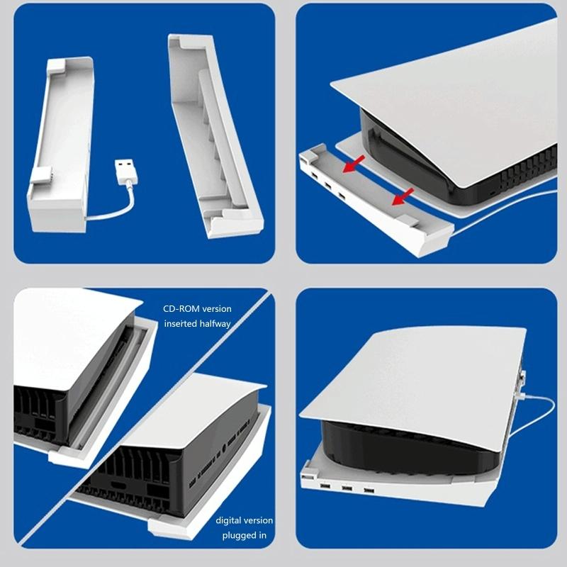 4-port Usb Hub Base for Ps5 Horizontal Stand