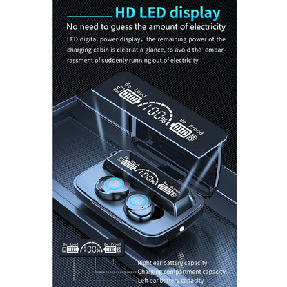 Waterproof Wireless Bluetooth Earphones with Touch Screen and Charging Box