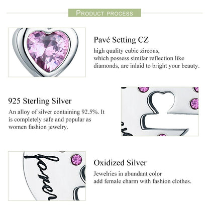 925 Sterling Silver Diamond Heart Spoon Bracelet