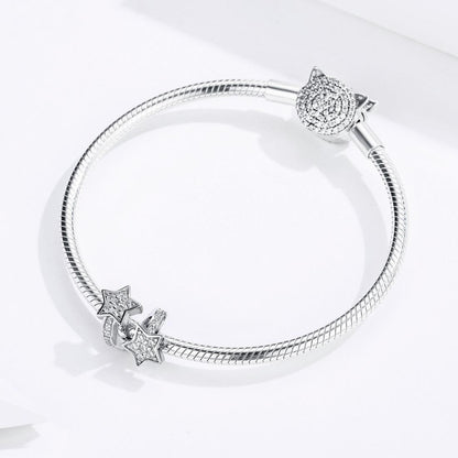 925 Sterling Silver Star Beaded Bracelet / Necklace Set
