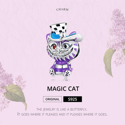 925 Sterling Silver Cat Bead For Diy Bracelet Or Necklace