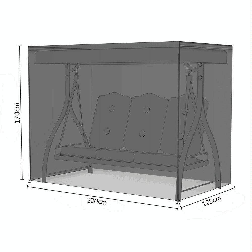 Waterproof Swing Dust Cover For Outdoor Garden Rocking Chair - 220X125X170Cm Size