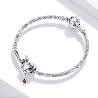 925 Sterling Silver Cupid Heart Beads For Diy Bracelets & Necklaces