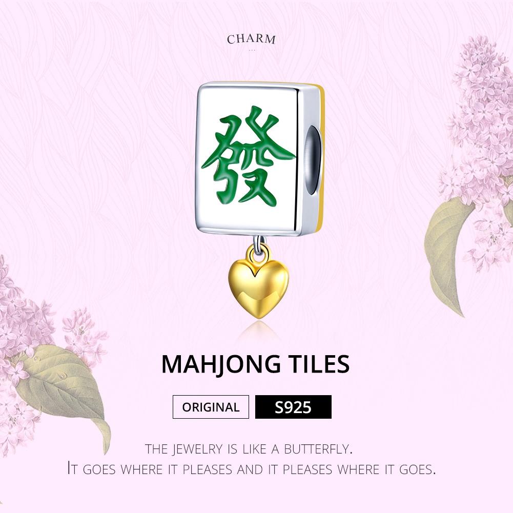 925 Sterling Silver Mahjong Beads For Diy Bracelets & Necklaces