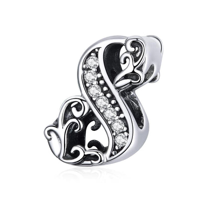 925 Sterling Silver Relief Number Series 0 9 Beads For Diy Bracelets And Necklaces Style - 8