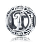 925 Sterling Silver 26 English Letter Beads For Diy Bracelets & Necklaces Style - I