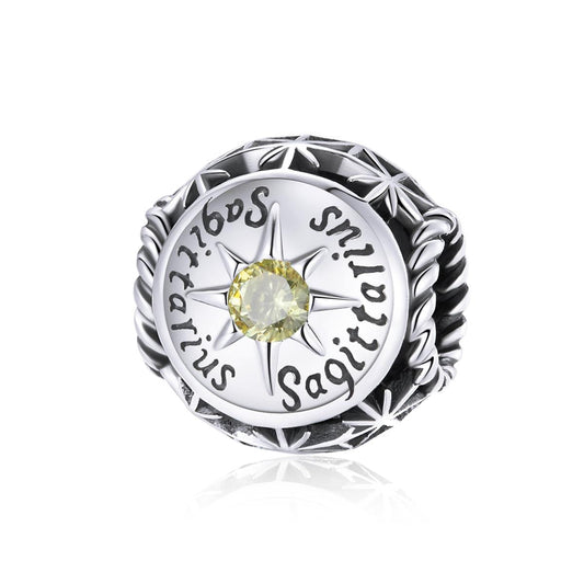 925 Sterling Silver Zodiac Beads For Diy Bracelets & Necklaces Sagittarius Style - Sagittarius