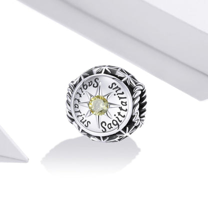 925 Sterling Silver Zodiac Beads For Diy Bracelets & Necklaces Sagittarius Style - Sagittarius