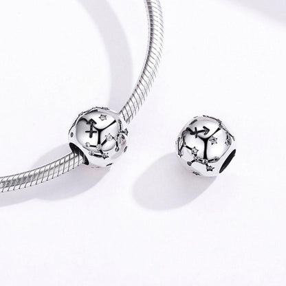 925 Sterling Silver Zodiac Beaded Bracelet Style - Sagittarius