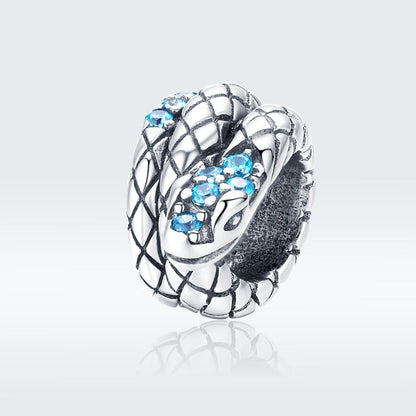 925 Sterling Silver Retro Snake Beaded Diy Bracelet
