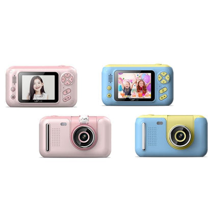 2.4 Hd Reversible Kids Camera + 16Gb Memory Card & Reader - Yellow / Blue