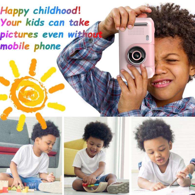2.4 Hd Reversible Kids Camera + 16Gb Memory Card & Reader - Yellow / Blue