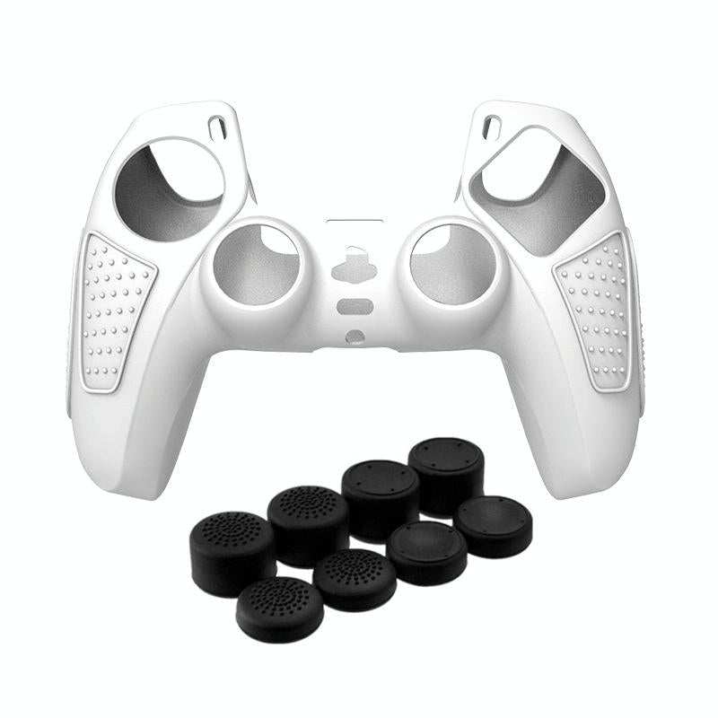 Black Silicone Protective Case for Ps5 Gamepad - Anti-skid Cover - Black + 8 Hats