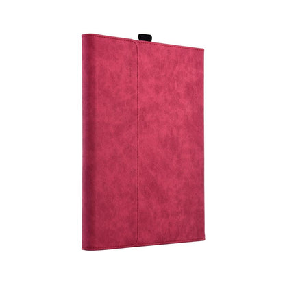Leather Tablet Case For Microsoft Surface Pro X - Rose Red With Power Bag 13 Inch