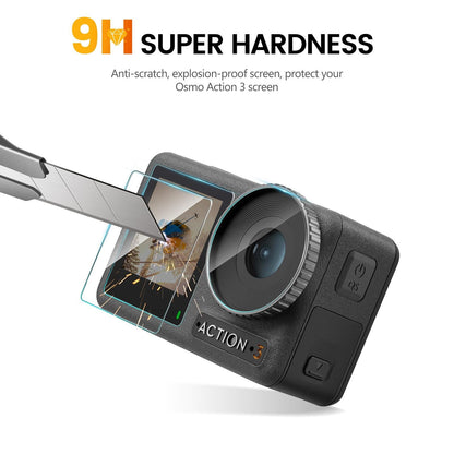 2-pack 3-in-1 Tempered Glass Screen Protectors for Front and Back Lenses