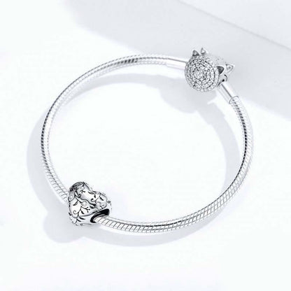 925 Sterling Silver Retro Heart Beads For Diy Bracelets