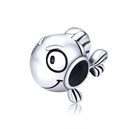 925 Sterling Silver Simple Fish Bead Bracelet / Necklace Accessory