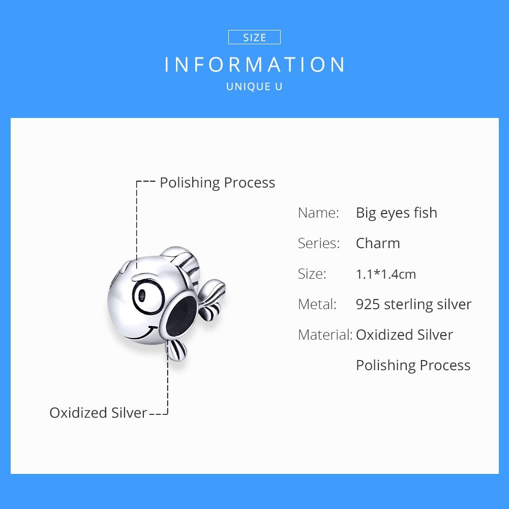 925 Sterling Silver Simple Fish Bead Bracelet / Necklace Accessory