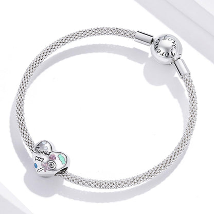 925 Sterling Silver Sweet Heart Beads For Diy Bracelets & Necklaces