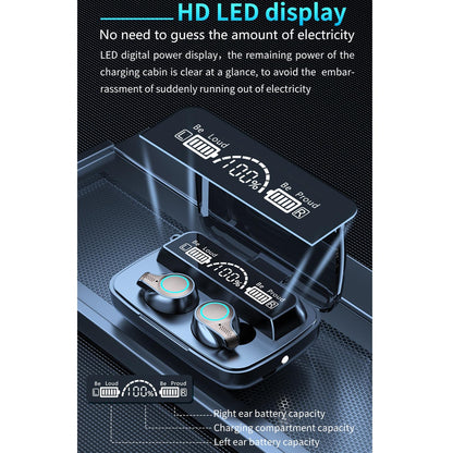 Waterproof Wireless Bluetooth 5.0 Earphones with Charging Box and Led Display