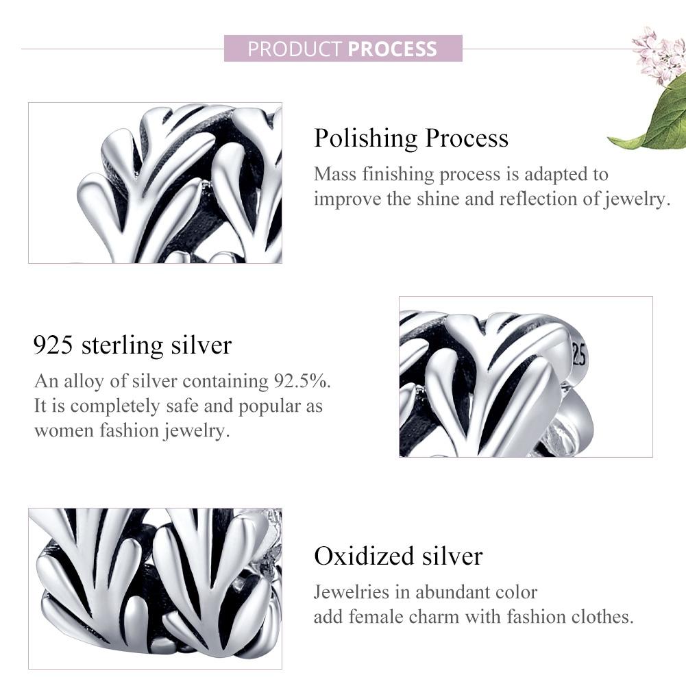 925 Sterling Silver Simple Seaweed Bead Bracelet / Necklace Set