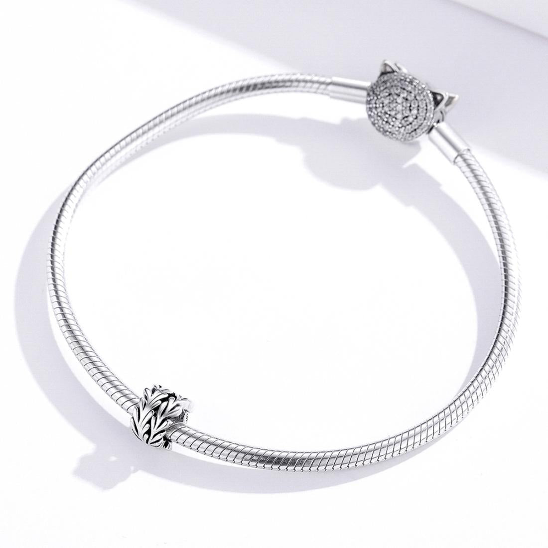 925 Sterling Silver Simple Seaweed Bead Bracelet / Necklace Set
