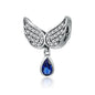 925 Sterling Silver Blue Wing Drop Beads For Diy Bracelets