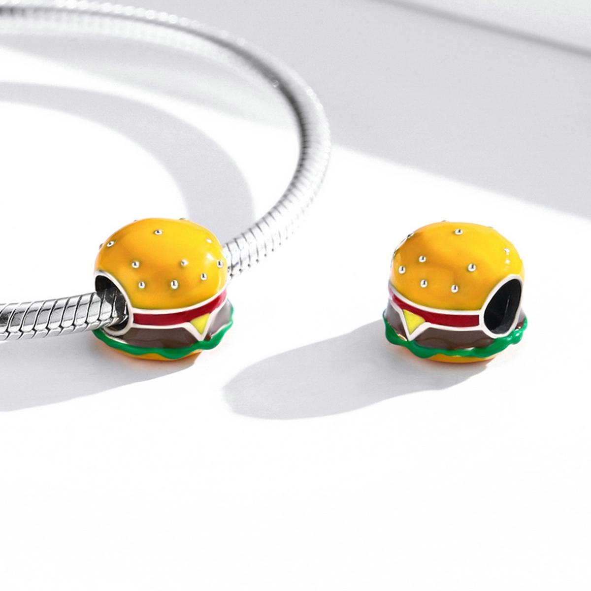 925 Sterling Silver Burger Bead For Diy Bracelet / Necklace