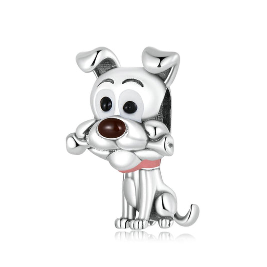 925 Sterling Silver Dog Beads For Diy Bracelets & Necklaces