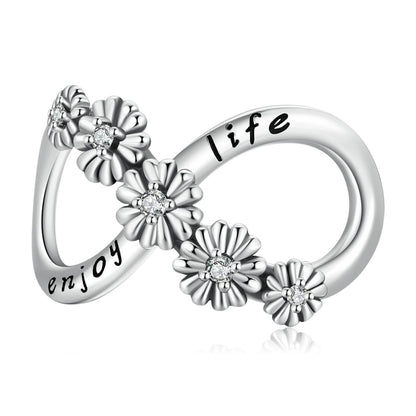 925 Sterling Silver Floral Bead Bracelet / Necklace Accessory