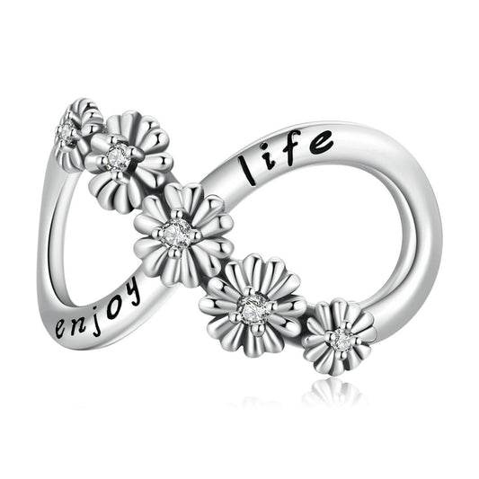 925 Sterling Silver Floral Bead Bracelet / Necklace Accessory