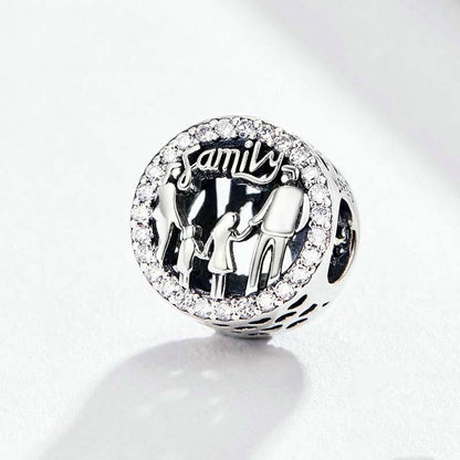 925 Sterling Silver Family Charm Bracelet Beads