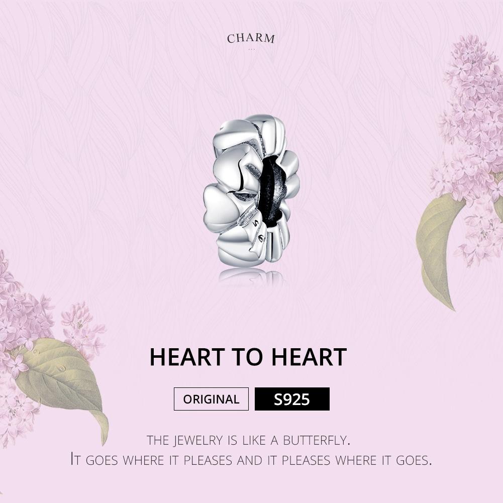 925 Sterling Silver Heart Beads For Diy Bracelets & Necklaces