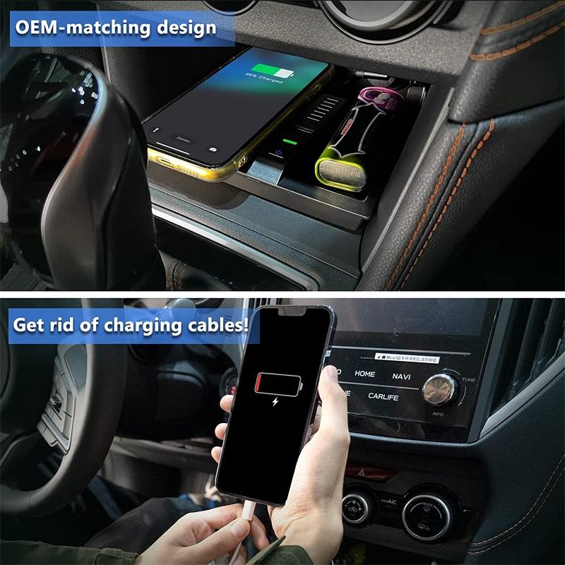 15w Wireless Charger for Subaru Xv 2018-2021 - Qi Standard