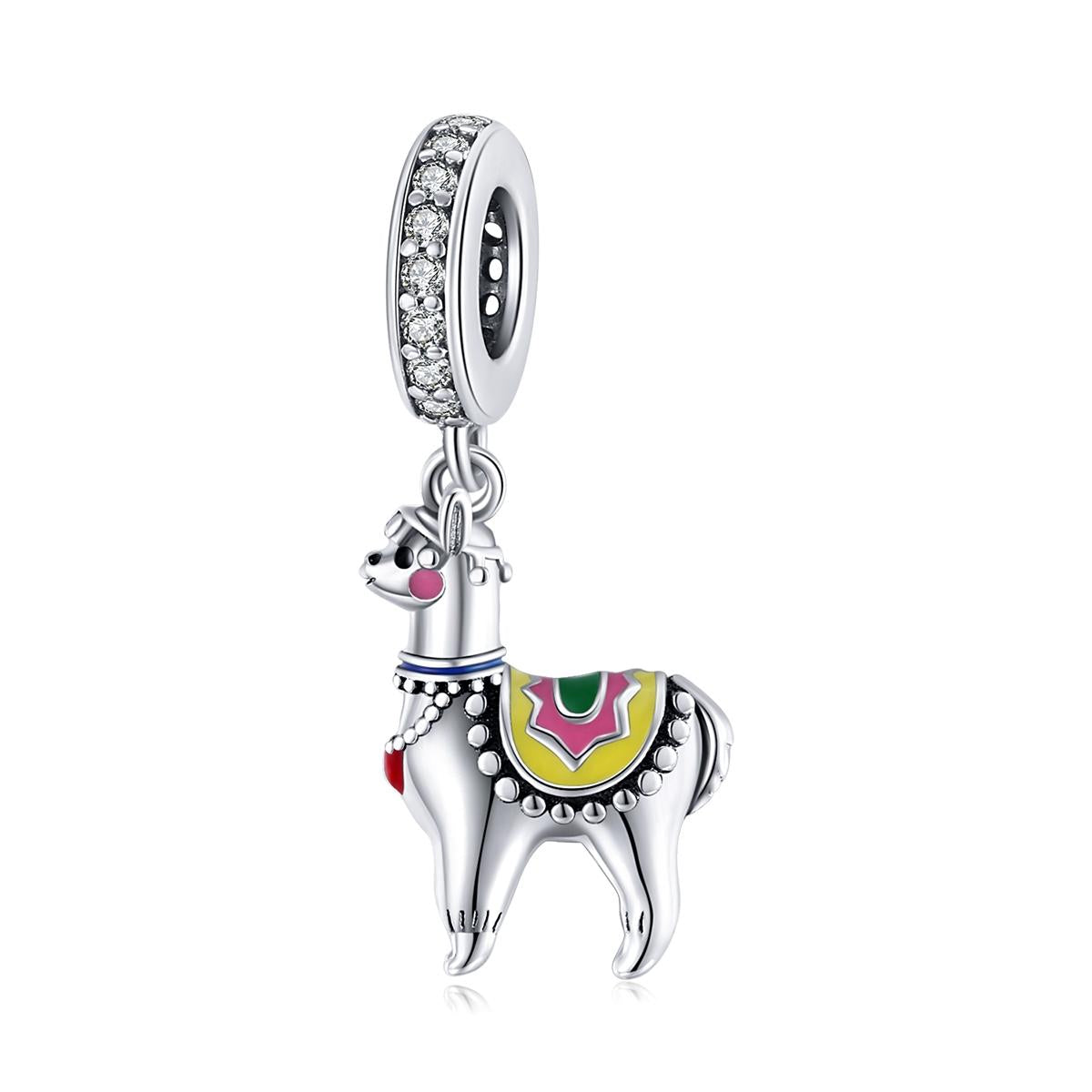 925 Sterling Silver Adorable Alpaca Pendant For Diy Bracelets & Necklaces