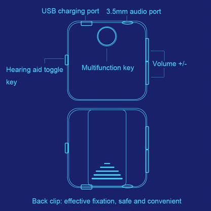 U20 Lavalier Bluetooth Headset Smart Sound Collector Black
