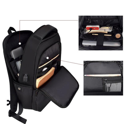 Universal Business Backpack With Usb Charging Port - Black 13-15 Inch