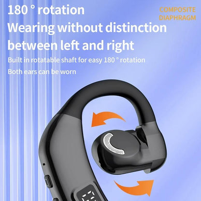 Wireless Earbuds with Digital Display and Stereo Sound - Black