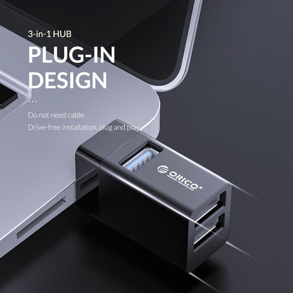 3-In-1 Usb Mini Hub Adapter For Multiple Devices - Black